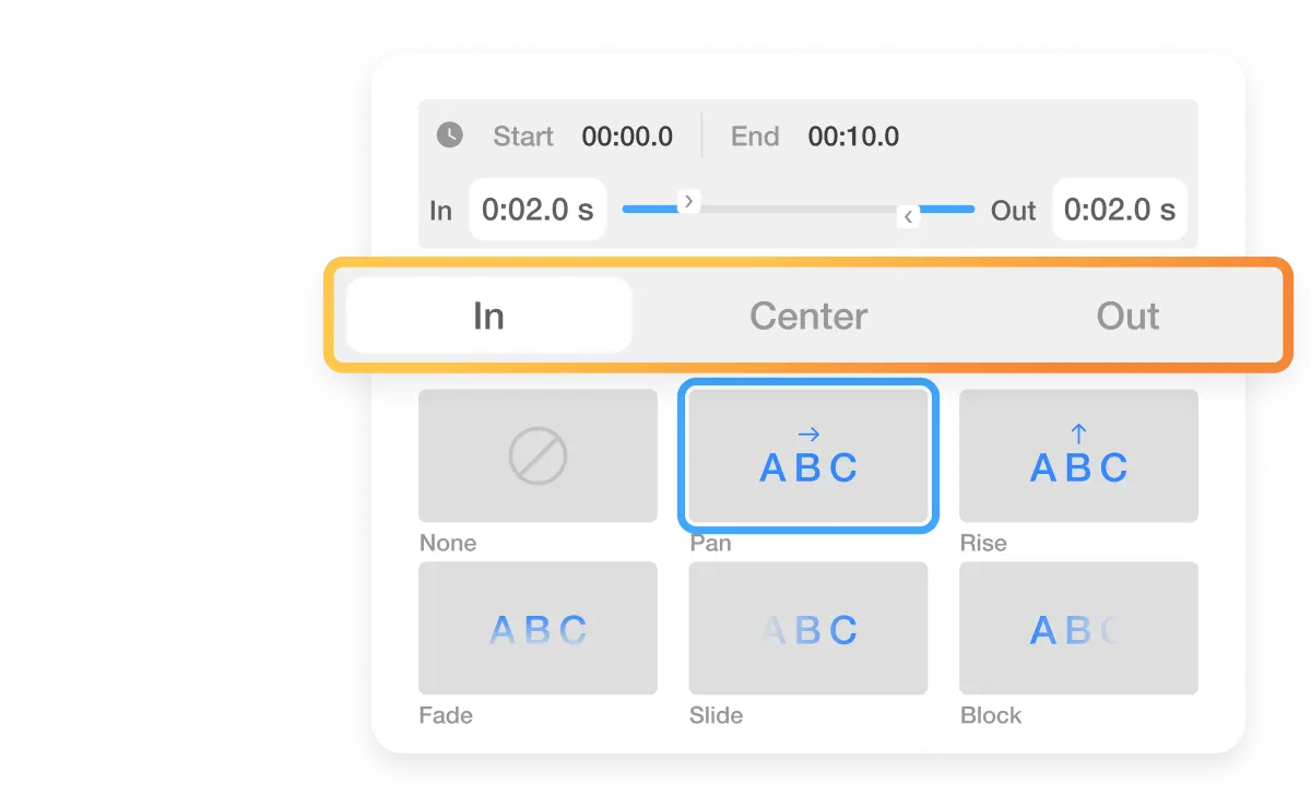 Make text stand out with Visla video editing app’s text animation—choose from subtle fades to bold pop-ins for engaging visuals.